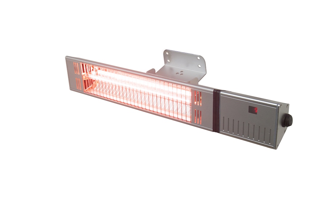 Heizlampe Terrassenlampe 54,7 x 12,7 x 9 cm PEGASUS Silber Wandmontage elektrisch Wärme für Terrasse