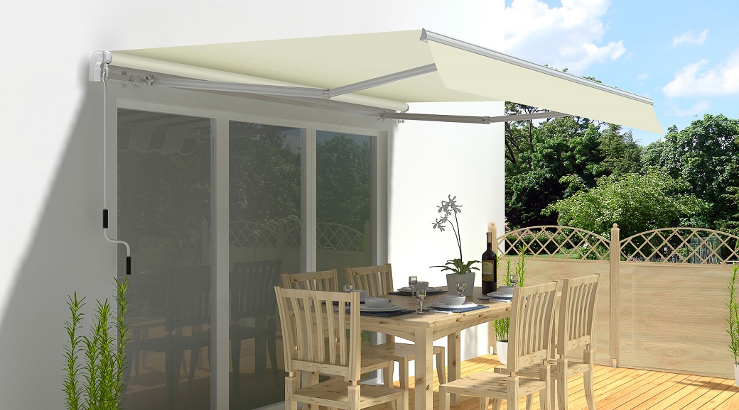 Markise Suncare 3,6 m in beige Gelenkarmmarkise