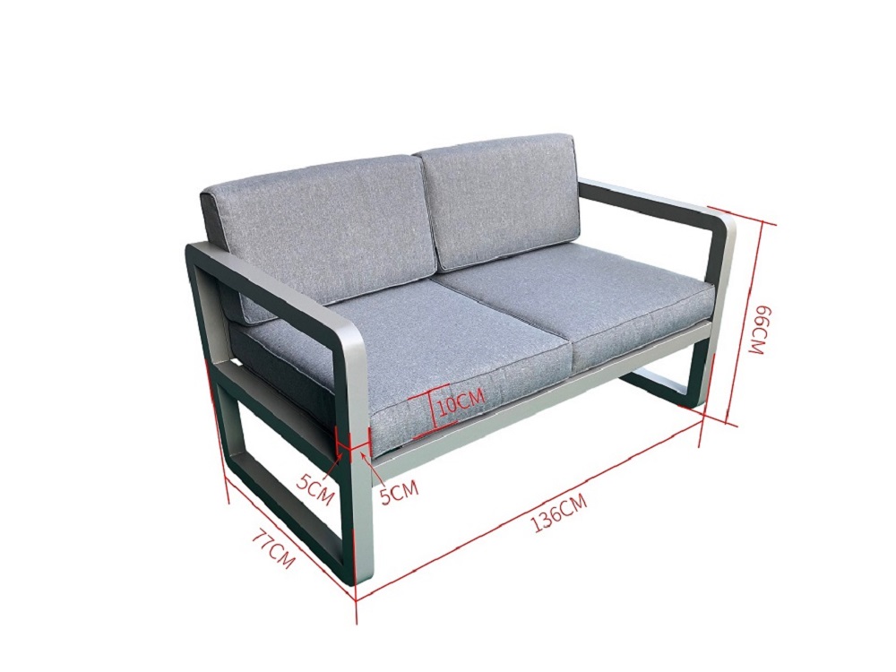 Gartenmöbel Lounge Möbel Outdoor Lounge DELFI grau 4-Teilig mit Kissen Garten Terrasse Balkon