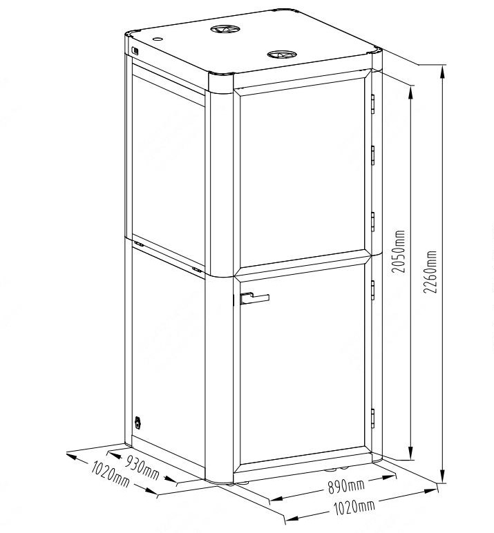 Jet-Line Telefonbox Akustik Kabine Schallschutz 1020x1020x2260 mm Meeting Box