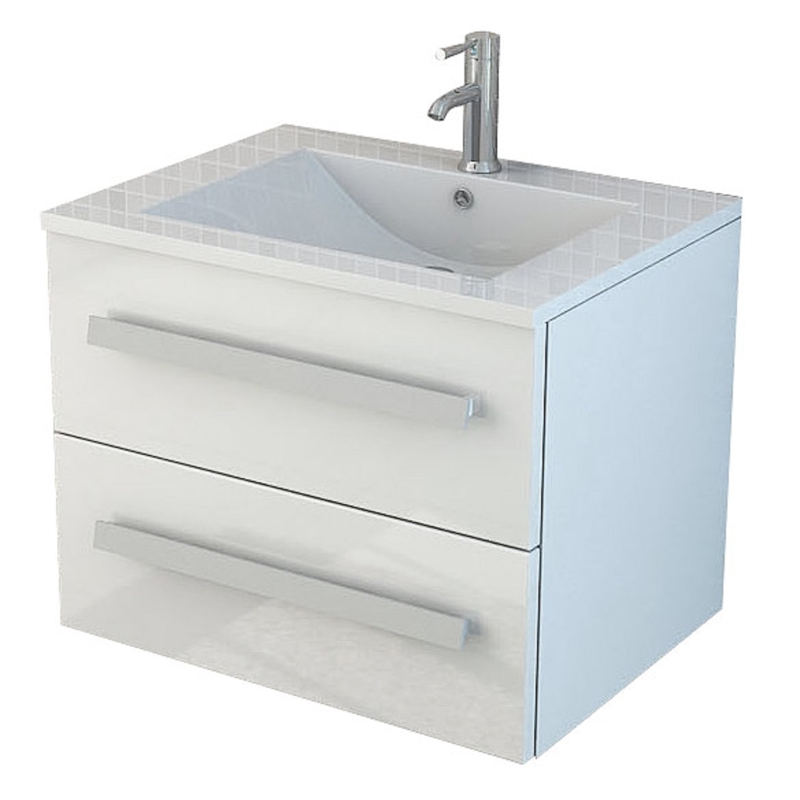 Badmöbel Waschtisch 60 cm Badset AROSA Badmoebel weiss keramik