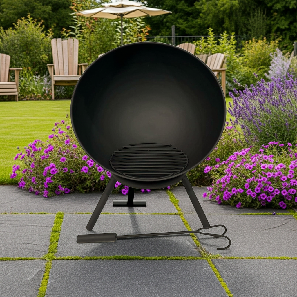 Feuerschale NAVARO schwarz lackiert Feuerstelle Feuerkorb