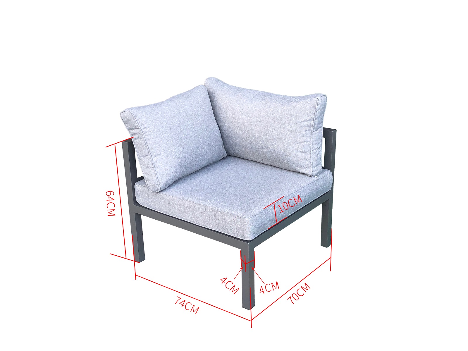 Jet-Line Gartenmöbel Ecklounge XXL Garten  KRETA hellgrau Aluminium