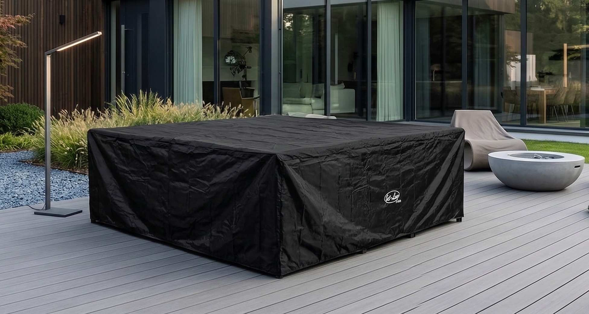 Abdeckplane für Gartenmöbel 3 x 3 m XXL schwarz