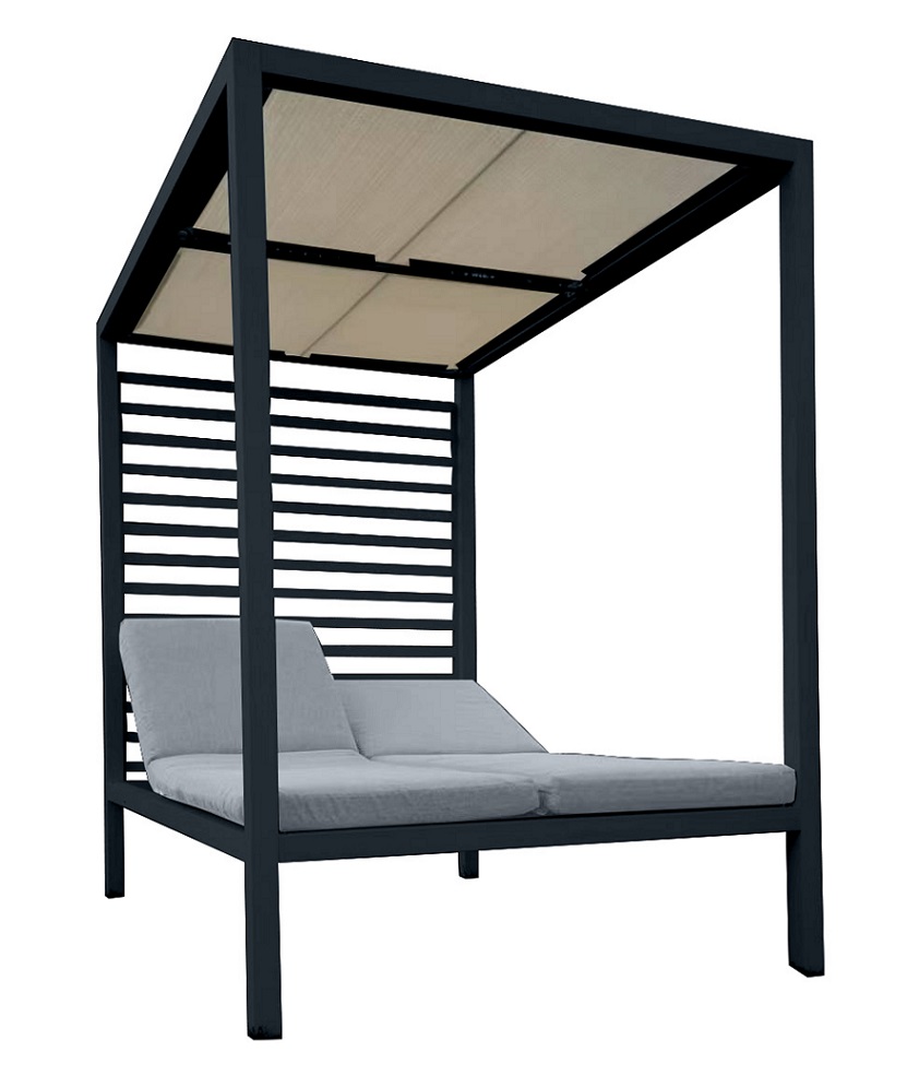 Pavillon Liegepavillon Gartenpavillon 2,1x 1,49m Baccaro weiß UV-Schutz Sonnenschutz für Terrasse