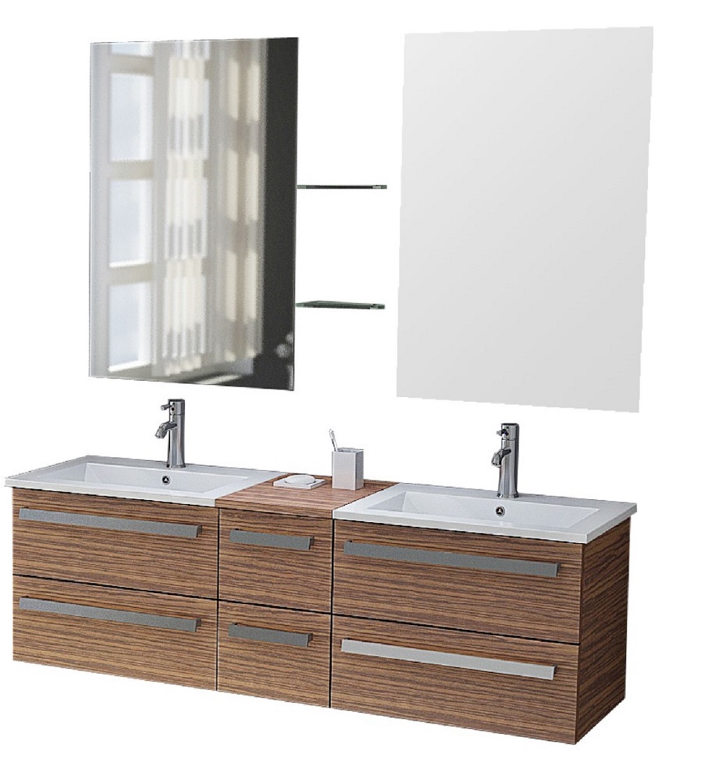 Badset ZÜRICH II Holzoptik zebra dunkel