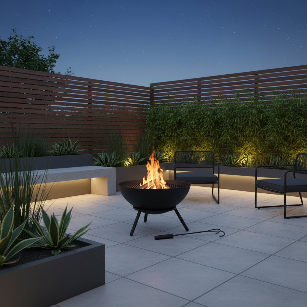 Feuerschale NAVARO schwarz lackiert Feuerstelle Feuerkorb