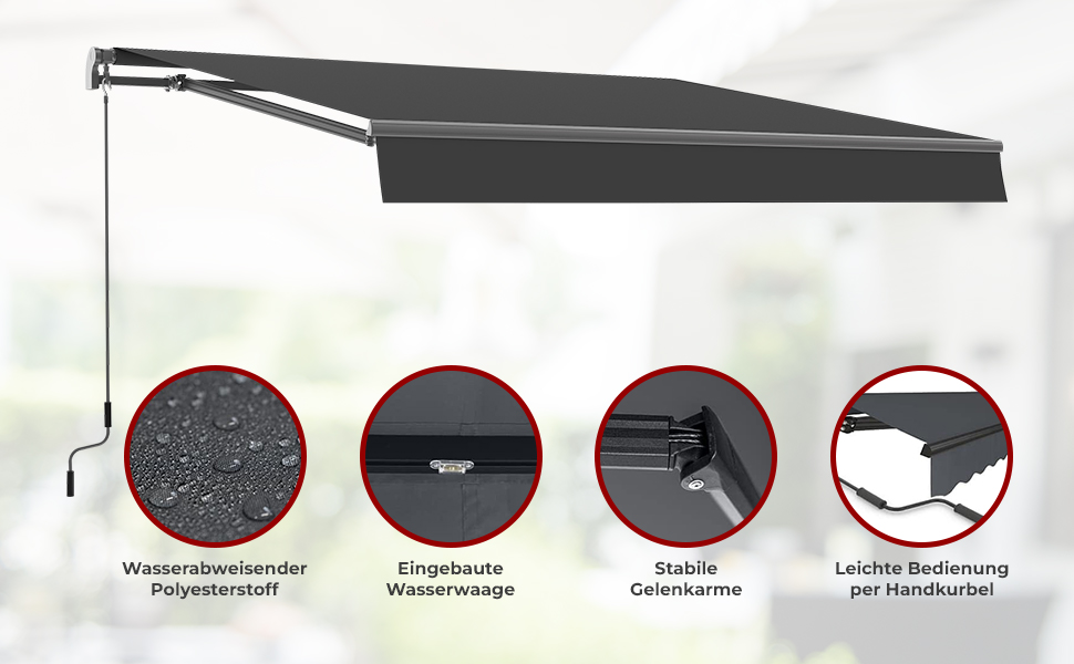 Markise Gelenkarmmarkise Suncare 3.5x2.5 m anthrazit Sonnenschutz UV-Schutz Terrasse Garten