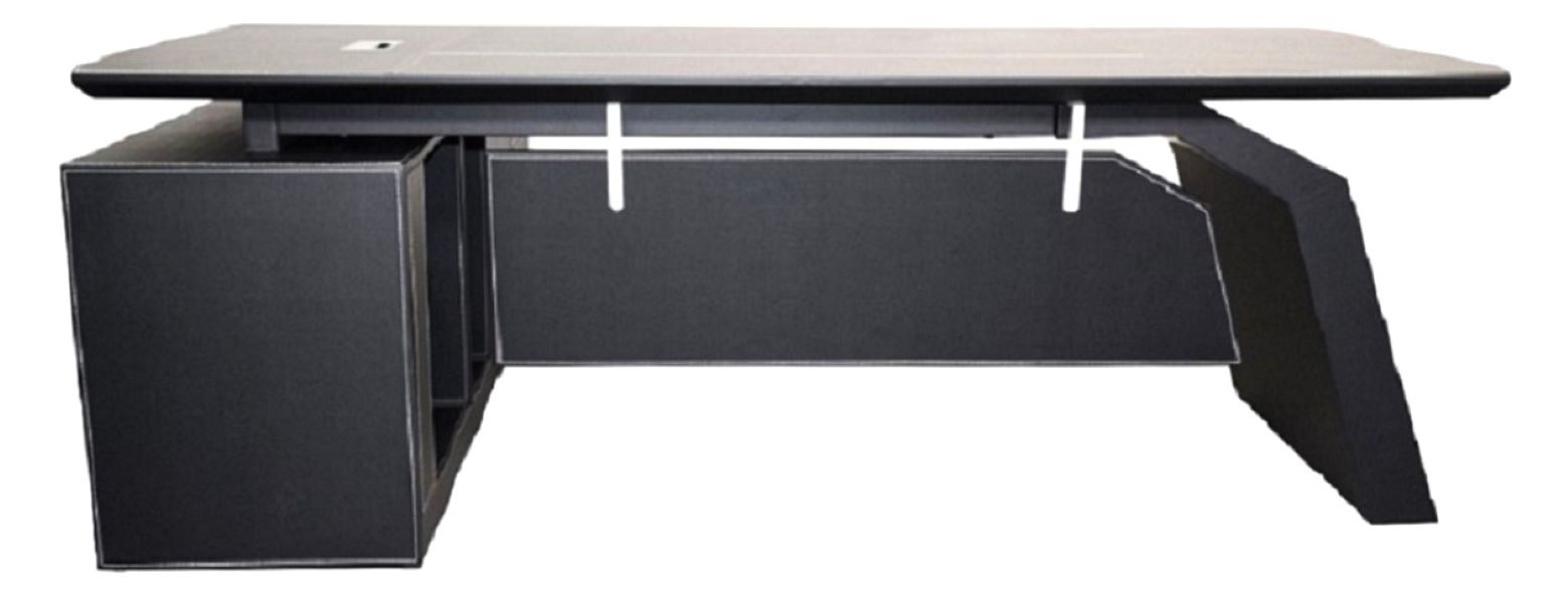 Büromöbel Chef Schreibtisch Managerschreibtisch Büroschreibtisch PITTSBURGH schwarz 2,2x1,85x 0,76 m