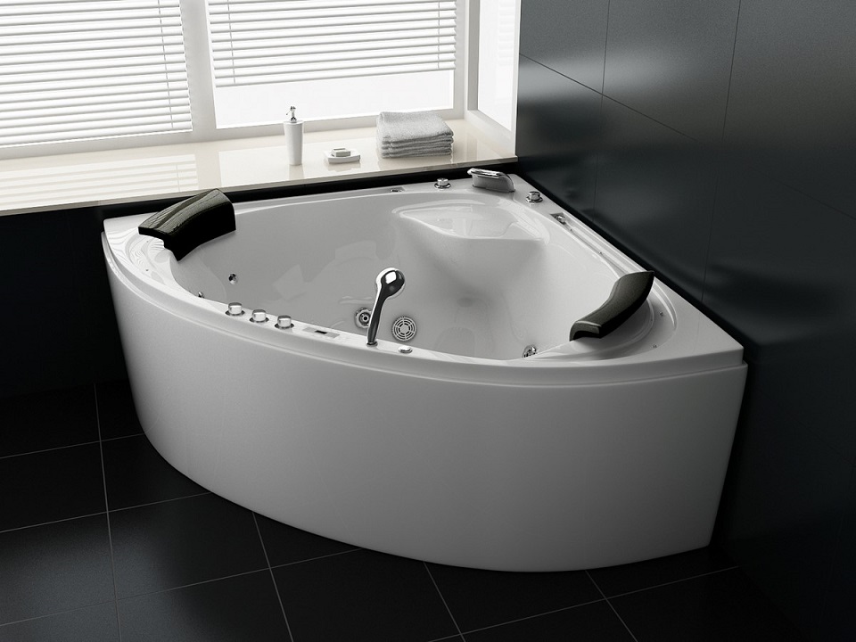 Whirlpool VILLA SABRINA weiss 1,6x1,6 m Vollausstattung Wasserfall Bachlauf umlaufend