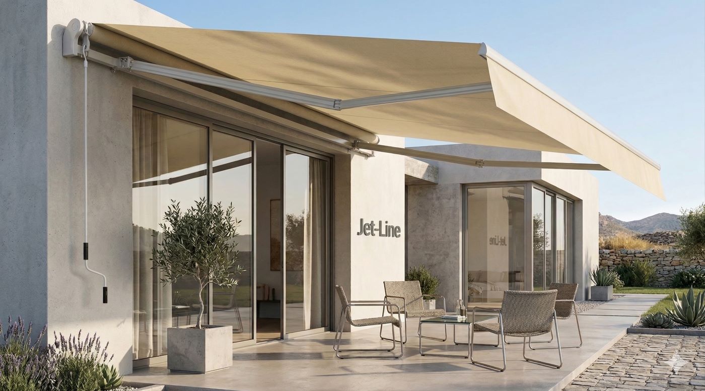 Markise Gelenkarmmarkise 3.95x2.5m Sunconnect beige UV-Schutz wasserbeständig Terrasse Garten Balkon