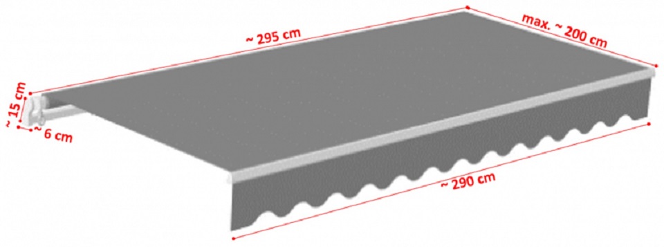 Markise Sunset anthrazit 295 x 200 cm