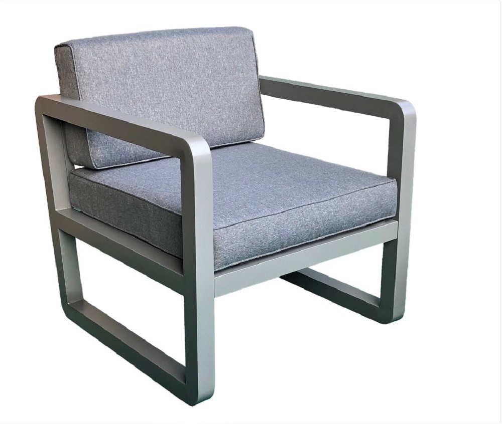 Gartenmöbel Lounge Möbel Outdoor Lounge DELFI grau 4-Teilig mit Kissen Garten Terrasse Balkon