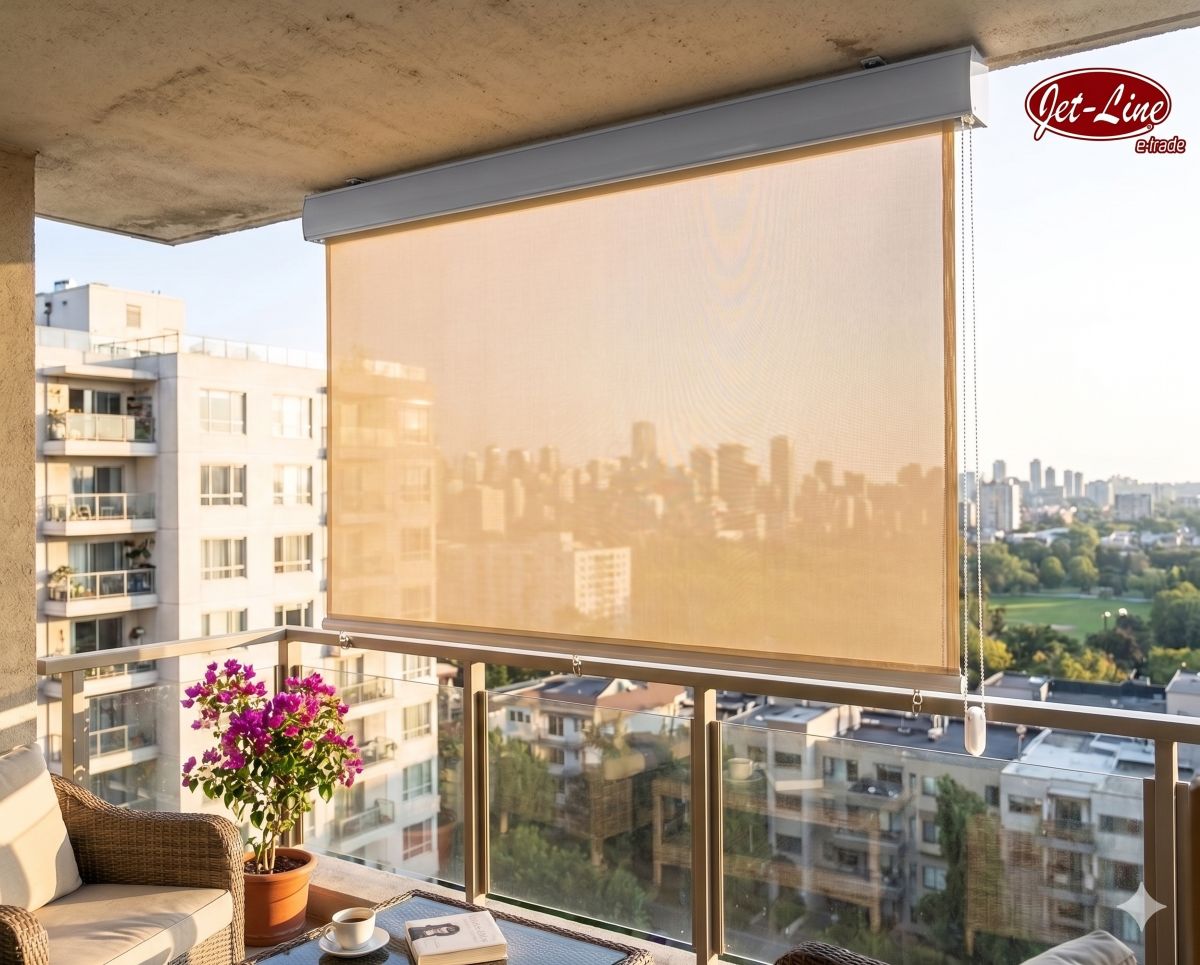 Vertikalmarkise Kassettenrollo Außenrollo 1.2x2.3m beige Garten Terrasse Balkonmarkise Balkon