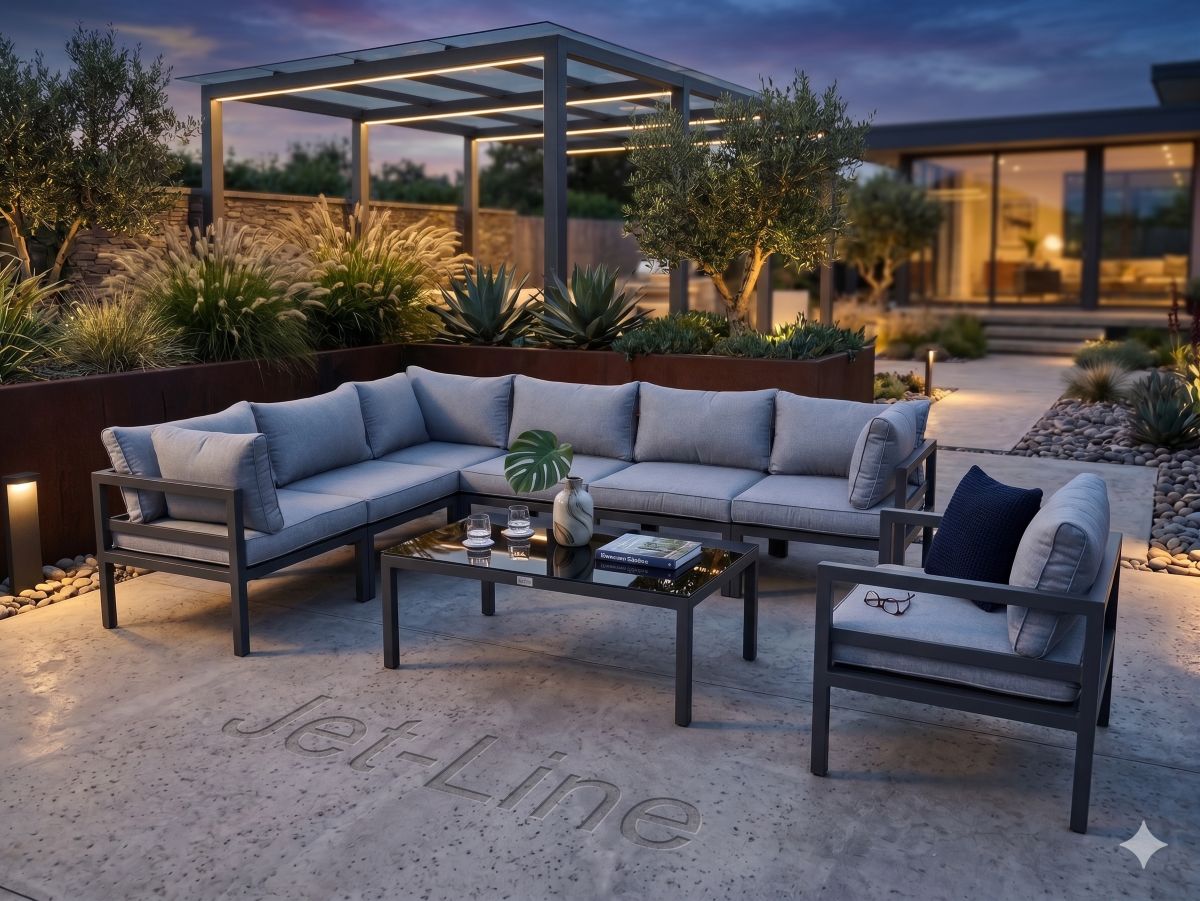 KRETA XXL Aluminium Gartenmöbel-Set in anthrazit – Stilvolle Ecklounge