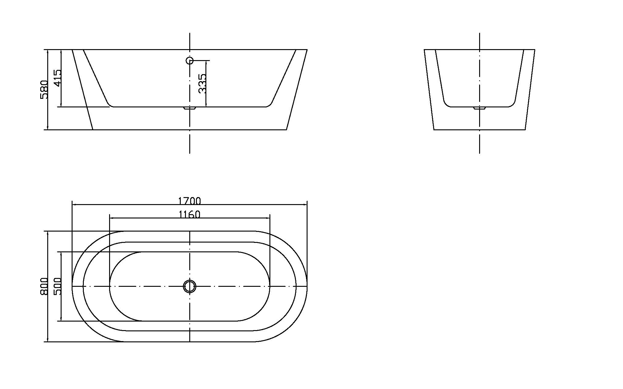Whirlpool Indoor Spa Badewanne MAGGIORE II schwarz 170 x 80 cm freistehend mit Massagedüsen