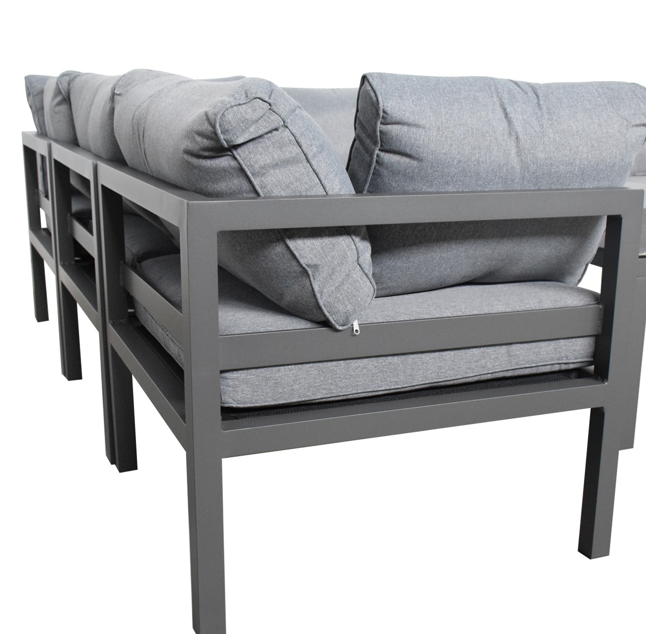 Jet-Line Gartenmöbel Ecklounge XXL Garten  KRETA hellgrau Aluminium