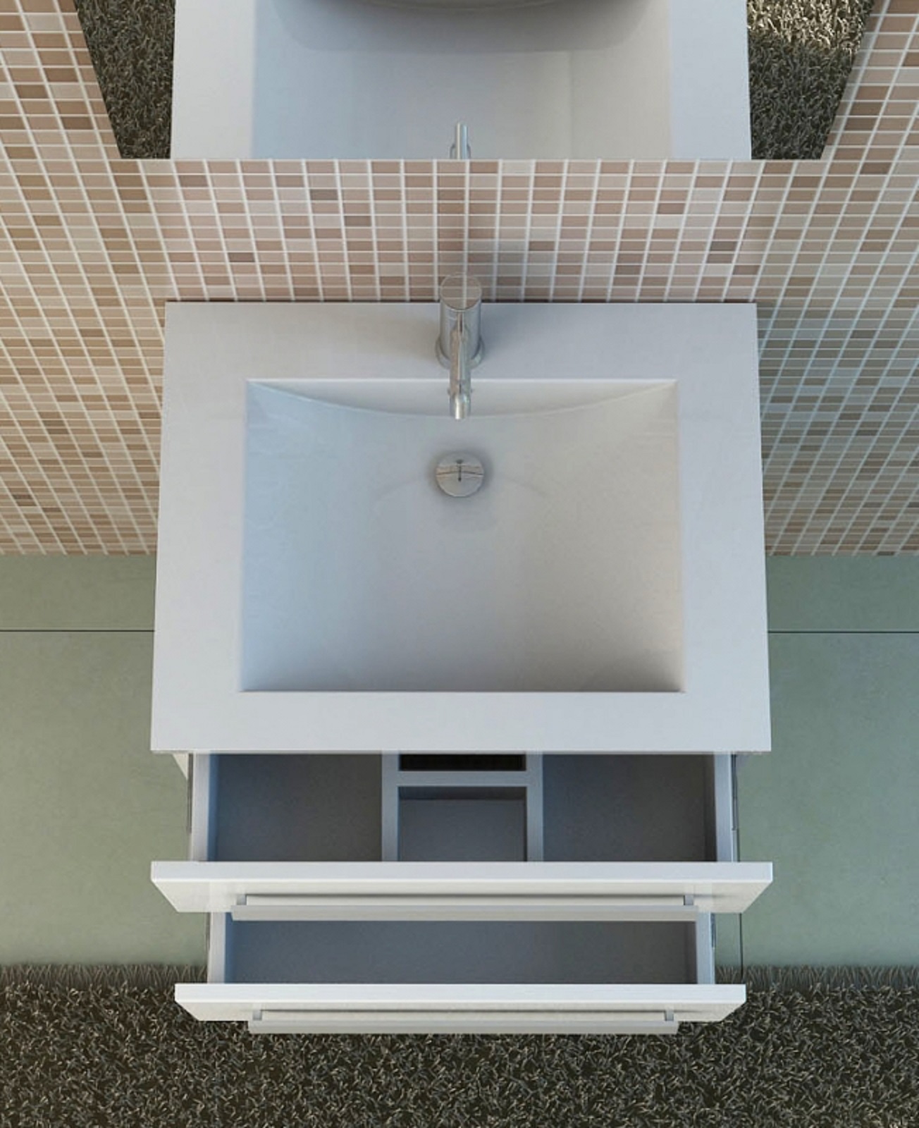 Badmöbel Waschtisch 60 cm Badset AROSA Badmoebel weiss keramik