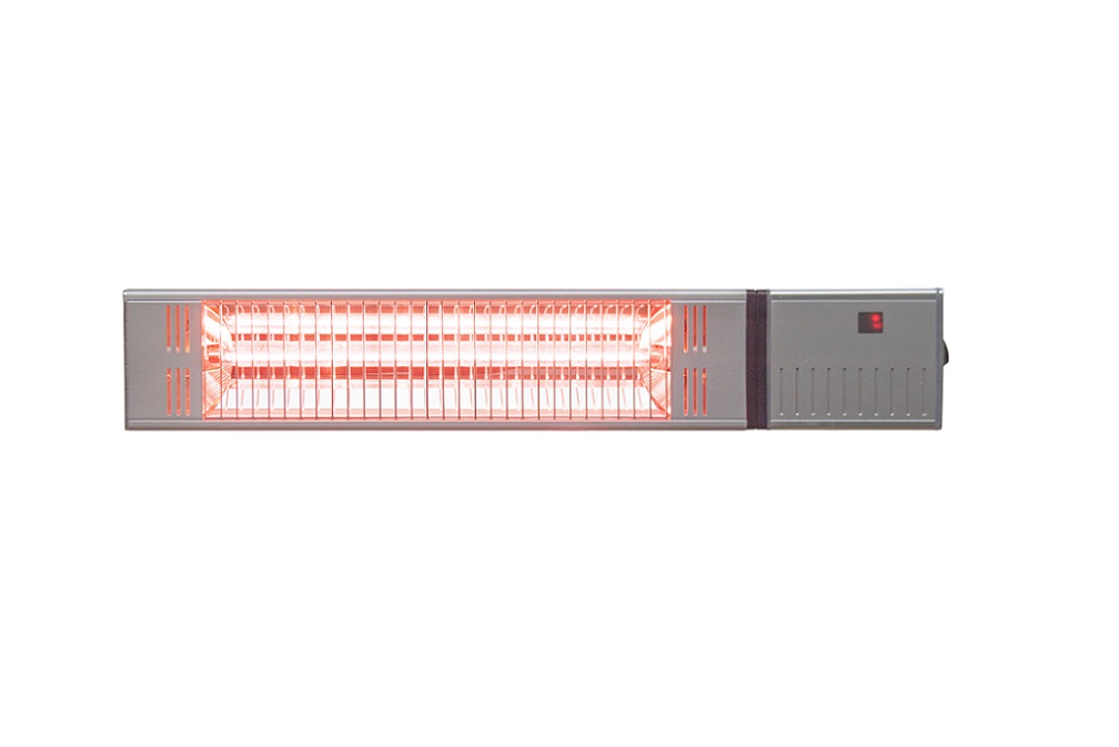 Heizlampe Terrassenlampe 54,7 x 12,7 x 9 cm PEGASUS Silber Wandmontage elektrisch Wärme für Terrasse