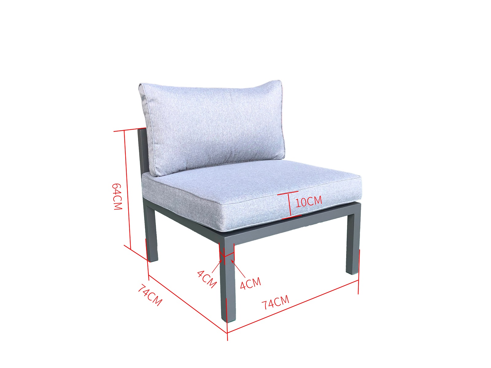 Jet-Line Gartenmöbel Ecklounge XXL Garten  KRETA hellgrau Aluminium