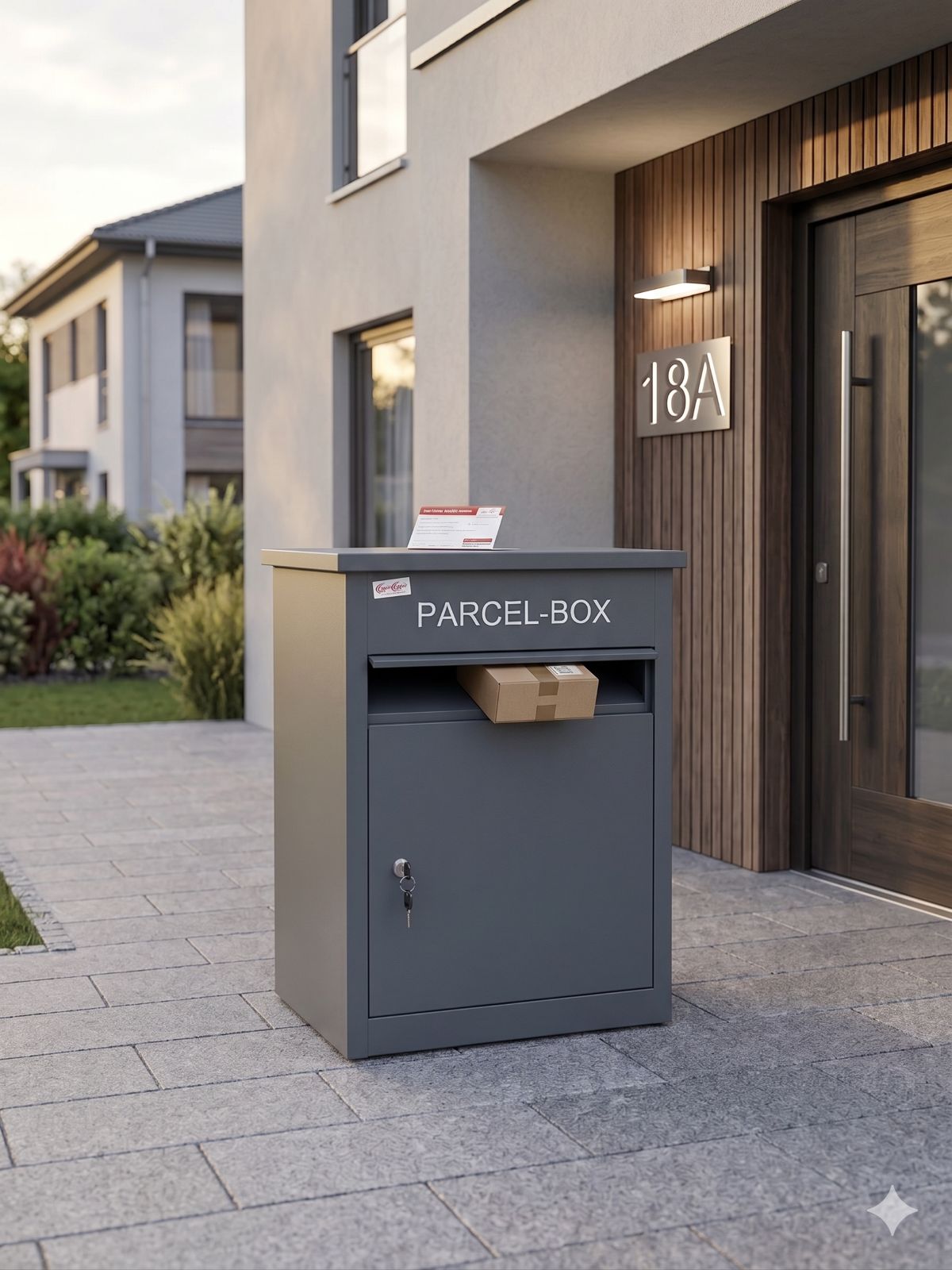 Jet-Line® | Paketbox |Paketablage Briefbox  mit Paketfach Gr. L | Metall anthrazit 55x35x45,5cm