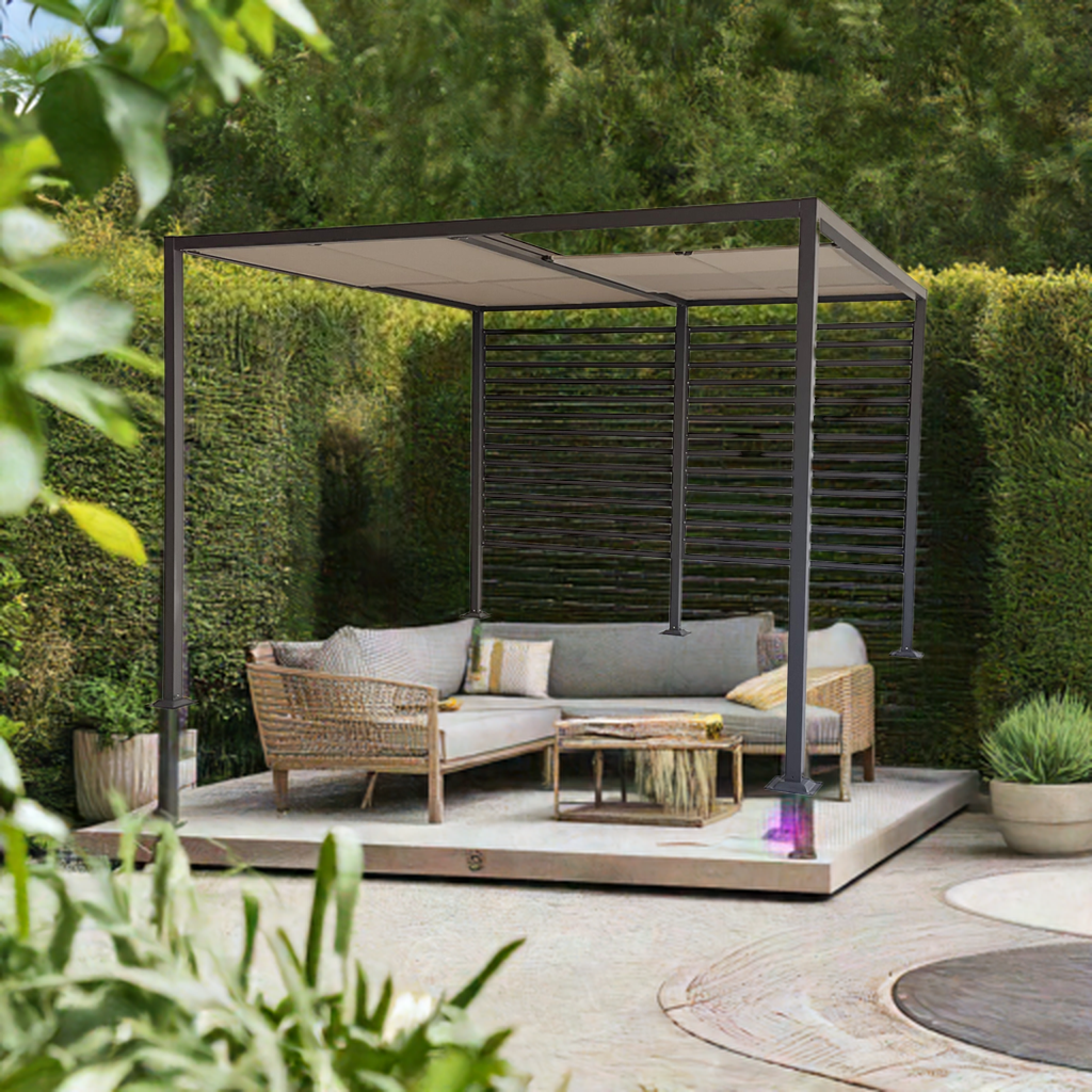 Gartenpavillon Pergola Gazebo Amun 3x4 m Sonnenschutz Überdachung Jet-Line