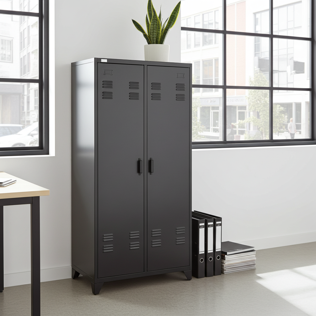 Aktenschrank Spind ODESSA dunkelgrau 2-türig