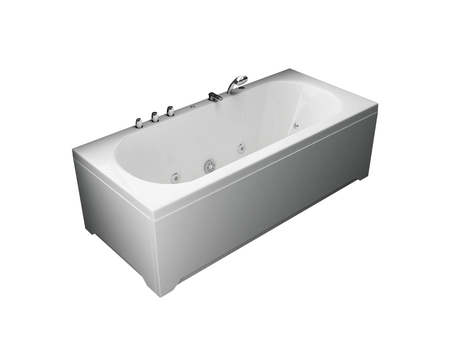 Whirlpool Indoor Spa Badewanne VILLA GABRIELA 170 x 75 cm weiß LED Massagedüsen