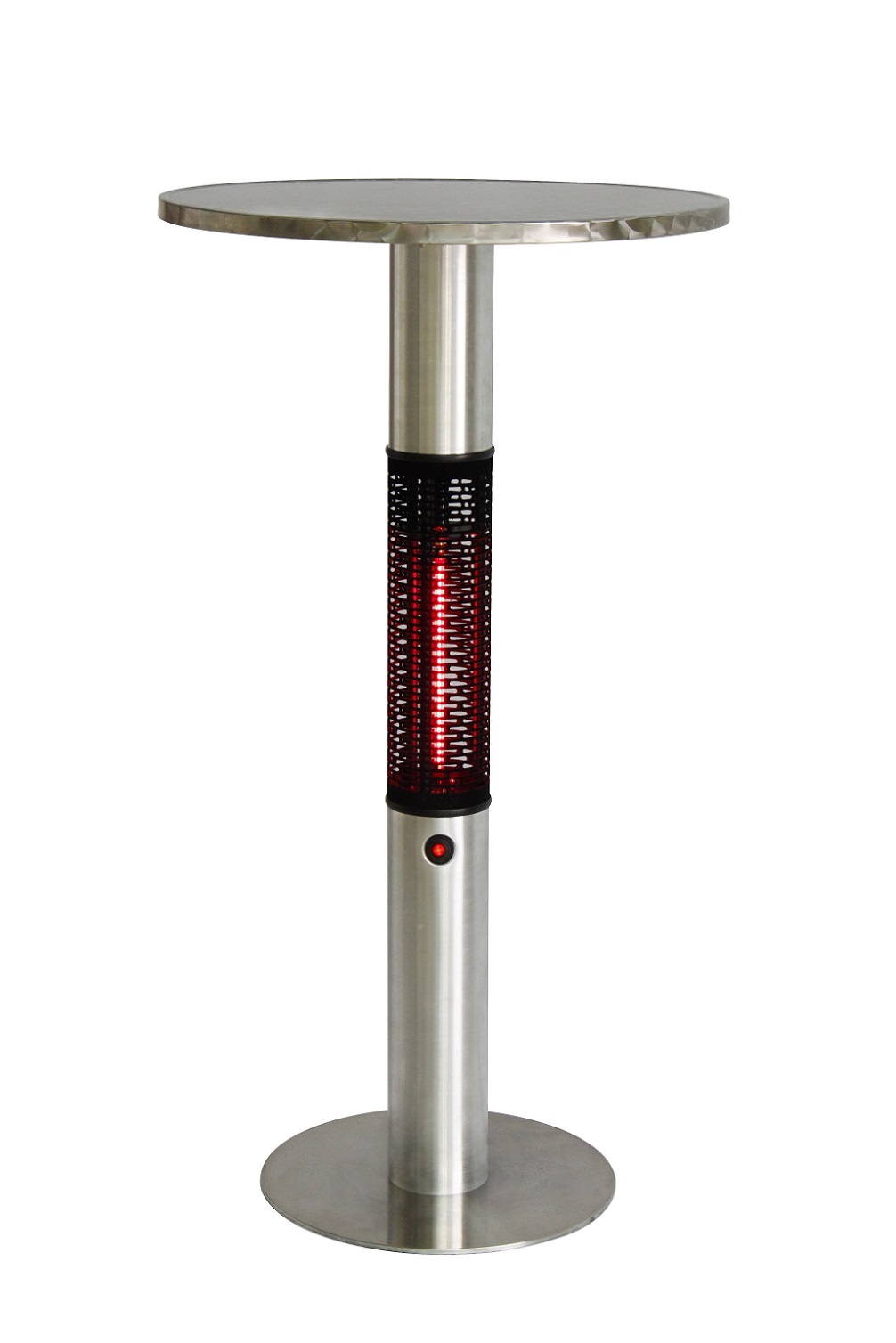 Stehtisch Heiztisch 110 x 60 cm CAPELLA Silber elektrisch Wärme für Terrasse Garten Balkon