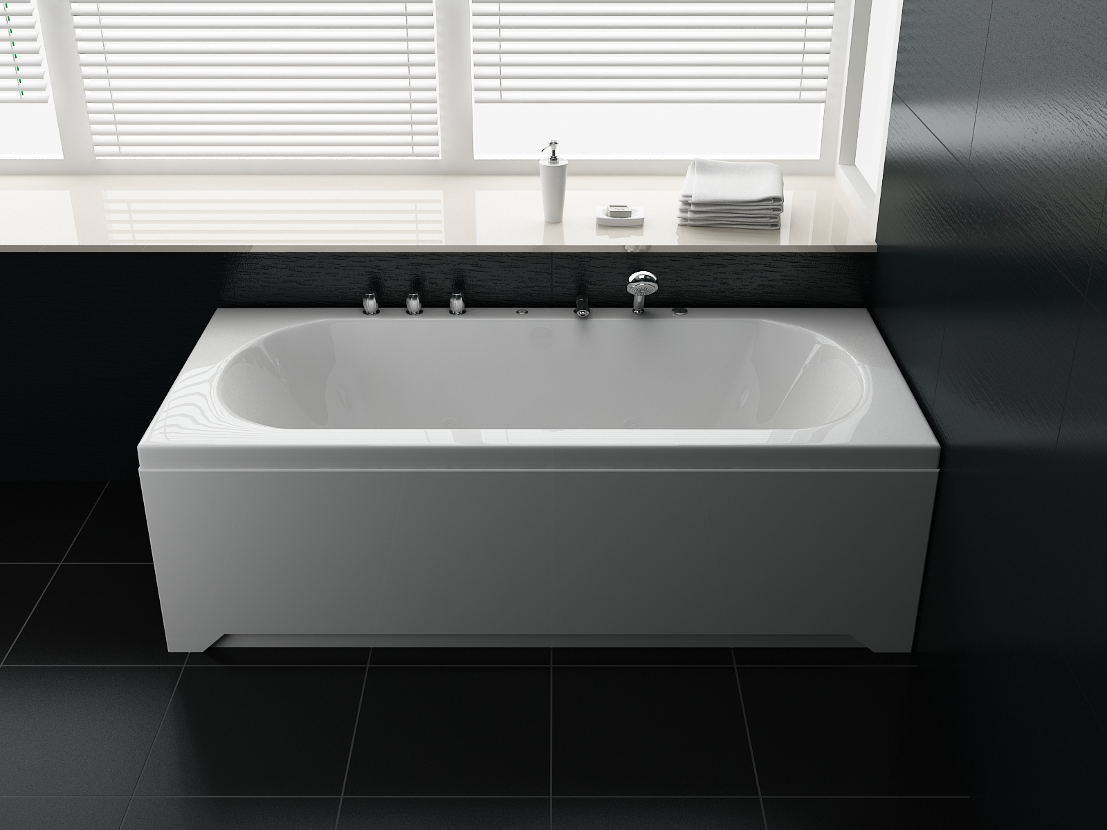 Whirlpool Indoor Spa Badewanne VILLA GABRIELA 170 x 75 cm weiß LED Massagedüsen